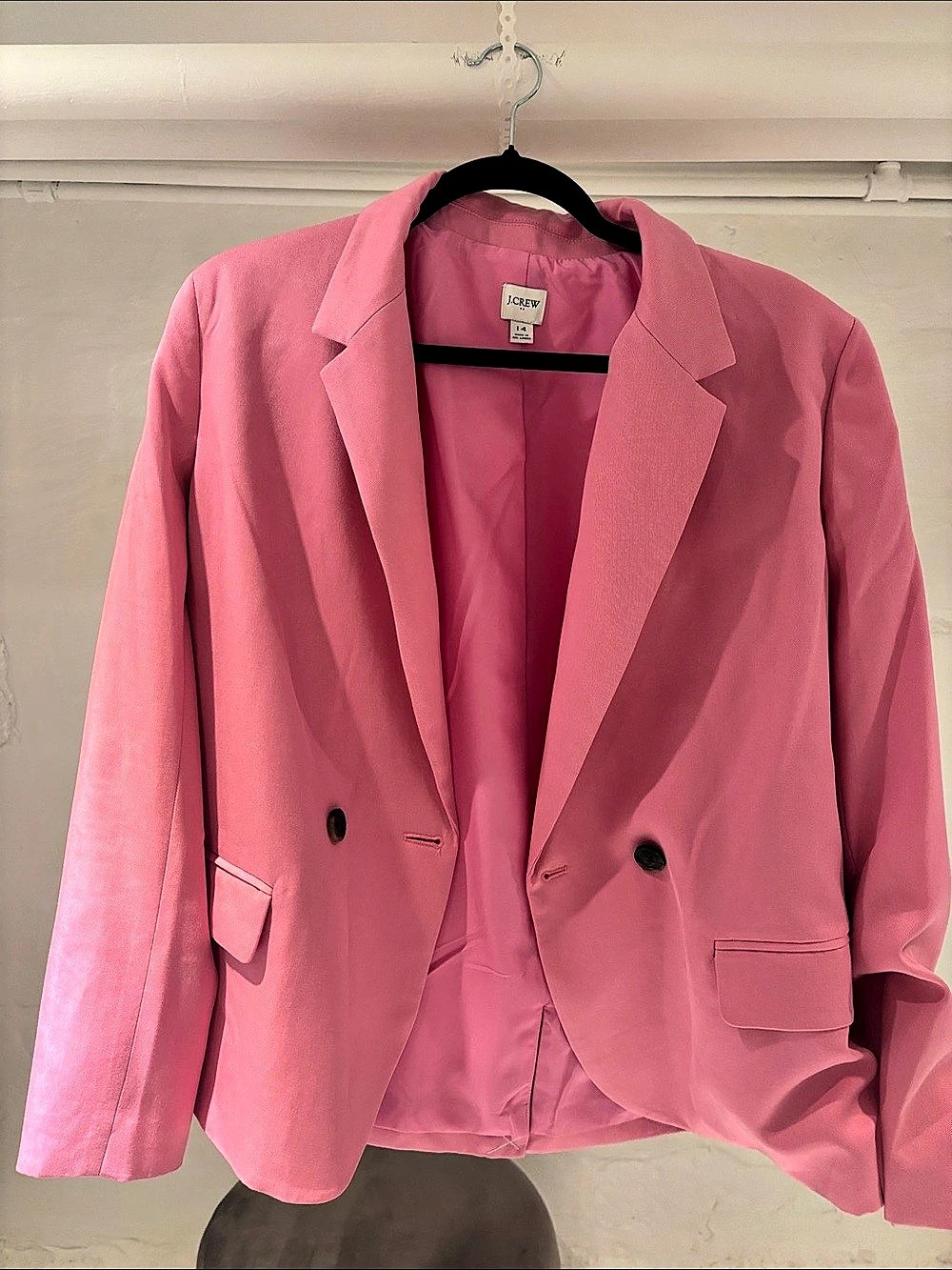 J.Crew Pink Double-Breasted Blazer